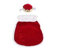 F Fityle Halloween Dog Costume Cape Couronne Tissu Polyester Col Imitation Convient Chiens Cosplay Soirée Séance Photo Fête Halloween Anniversaire, Rouge, L