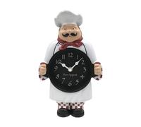 F Fityle Horloge Murale de Chef Horloge de Bureau Sculpture Murale Moderne et créative Horloge Murale à Suspendre pour Salle à Manger Boulangerie Bar Café