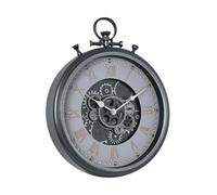 F Fityle Horloge murale Steampunk silencieuse, horloge industrielle à grands chiffres pour chambre d'enfant, fêtes d'année, cuisine ou soirée, Style C