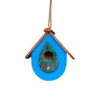 F Fityle Hummingbird Niding Birdhouse Robuste Pratique Facile à Utiliser Les Oiseaux Amours Cadeau en Bois de Bois pour extérieur Jardin, Bleu