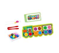 F Fityle Jeu d'association de Perles et de Pinces en Bois, idéal pour développer la motricité Fine, la Coordination œil-Main et comme Cadeau, Style D