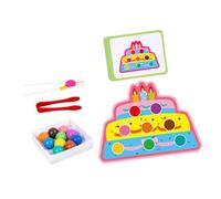 F Fityle Jeu d'association de Perles et de Pinces en Bois, idéal pour développer la motricité Fine, la Coordination œil-Main et comme Cadeau, Style C