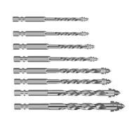 F Fityle Jeu de forets excentriques dentelés à quatre tranchants, haute résistance, vibrations réduites, accessoires à tige hexagonale pour bois, ciment, verre, 8 Pièces