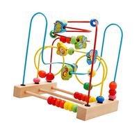 F Fityle Jeu de Mathématiques en Bois pour Bébés : Cercles, Labyrinthe de Perles Classique, Jouet éducatif pour Enfants, Perles à Glisser