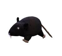 F Fityle Joli rat en peluche, jouet pour animaux, poupée d'oreiller interactive pour animaux, jouet en peluche, poupée de souris de simulation de dessin animé, noir