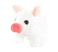 F Fityle Jouet électronique en peluche cochon qui marche, simulation éducative, doux, éducation précoce, animal de compagnie interactif pour fête, Blanc