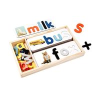 F Fityle Jouets d'apprentissage de l'orthographe en bois pour enfants de 2, 3, 4 et 5 ans, jeu éducatif d'apprentissage précoce, jeu