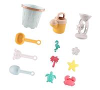 F Fityle Jouets de plage, ensemble de sable, piscine et jeux aquatiques, jeux de plage en plein air, bac à sable, modèles de sable et sablier pour jardin, Bleu