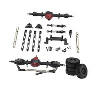 F Fityle Kit d'assemblage avant et arrière de voiture RC en métal, mise à niveau, amortisseurs de bras servo de remplacement 25T pour voiture RC pour MN82 1/12, Noir