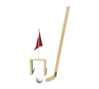 F Fityle Kit de Hockey sur Gazon Chinois en Bois pour Enfants, Balle Robuste de 5 cm, pour Jeu de Team Building en extérieur, Accessoires multifonctionnels, Brun