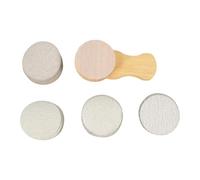 F Fityle Kit de Ponceuse Outil de Ponçage Accessoires de Ponçage Professionnels Mini Grain 100/240/400/600 avec Papier de Verre Détail Manche En Bois