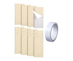 F Fityle Kit de réparation de charnières de porte d'armoire en bois, plaque de bois, haute performance, remplacement direct, charnière de porte, Coin Carré, 16 Pièces