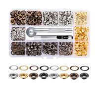 F Fityle Kit d'outils pour œillets de 5 mm avec 3 pièces d'outil d'installation Rondelle de Bouton en métal (4 Couleurs) Poinçon Rond pour Sacs Sac Bannière, 400 Ensembles