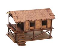 F Fityle Kits de modèles de maison 1/72, puzzle en bois de maison modèle de construction 1/72, assemblage de maison en bois à faire soi-même, disposition de, g