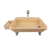 F Fityle Lavabo Portable d'extérieur, Station de Lavage des Mains Mobile, Installation Facile et Pratique avec Robinet électronique pour Les ateliers, la, Kaki