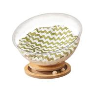 F Fityle Lit pour Chat Capsule Spatiale Meubles pour Chat Transparent Stable avec Coussin Nid pour Chat Accessoires pour Animaux de Compagnie, Base Ronde