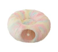 F Fityle Lit Tunnel Pliable pour Chat, Multifonctionnel, Mignon, Fond antidérapant, Tunnel à Donuts pour Lapins, Petits Animaux, Furet, Lapin, Chaton, Coloré