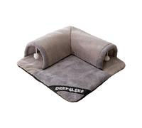 F Fityle Lit Tunnel pour Chat, Centre de Jeu d'Entraînement, Tunnel avec Boules Suspendues Interactives pour Chat, Chaton, Gris