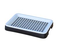 F Fityle Litière Lapin Plateau Antidérapant Double Couche PP Utilisation Portable Grille Amovible Nettoyage Rapide Convient Aux Rongeurs Maison, Noir Blanc