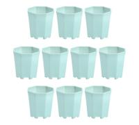 F Fityle Lot de 10 Pots de pépinière décoratifs octogonaux pour semis, à Poser sur Un Rebord de fenêtre, Une Table, au Bureau, dans Un Jardin ou Une Chambre, Vert