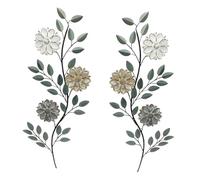 F Fityle Lot de 2 décorations murales florales à suspendre, art mural d'intérieur pour salon, objet de collection, cadeau de pendaison de crémaillère, Feuilles Vertes