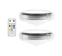 F Fityle Lot de 2 Lampes solaires pour Piscine creusée, décoration Flottante extérieure, éclairage LED coloré avec télécommande pour décoration