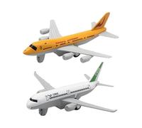 F Fityle Lot de 2 modèles d'avion décoratifs en Alliage pour décoration de Bureau, Jouet pour Enfants, idéal pour commémorer Une cheminée, Jaune Blanc