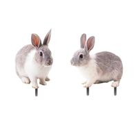 F Fityle Lot de 2 piquets décoratifs de Jardin en Forme de Lapin, décoration Artistique de Jardin, Pot de Fleurs 2D, pour allée, extérieur, intérieur ou