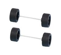 F Fityle Lot de 2 roues à l'échelle 1/64 avec essieux à tige ronde, jantes en alliage, pièces de rechange, modèle de simulation, roues de voiture, pneus, Noir