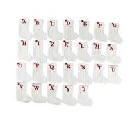 F Fityle Lot de 26 Bas de Noël avec, Ornement pour Arbre, Sac à friandises, Pendentif, Pochette à Bonbons pour fête, fenêtre, Festif, Blanc