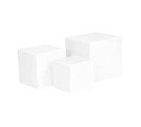 F Fityle Lot de 3 Cubes de présentation en Acrylique pour Desserts, présentoir à gâteaux, Cube décoratif Blanc, rehausseurs emboîtables pour Petite Figurine