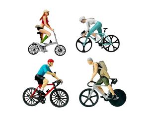 F Fityle Lot de 4 figurines miniatures de à l'échelle 1:87 pour dioramas et scènes miniatures de jardins féeriques.