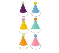 F Fityle Lot de 6 Chapeaux Légers Multicolores pour Fête D'anniversaire D'animaux (lapins, Chats, Chiots)