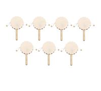 F Fityle Lot de 7 Tambours à hochet en Bois à Monter soi-même, Tambours Vierges à Peindre, Projet d'instrument de Musique pour Loisirs créatifs.