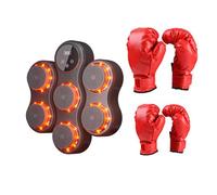 F Fityle Machine de Boxe électronique, entraînement de Mise au Point, Support Mural, Vitesse réglable, éclairage Intelligent, entraînement de Boxe pour Les, Enfants Adultes Gants