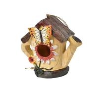 F Fityle Maison d'oiseau Suspendu pour extérieur, décor de Jardin Hummingbird Nest Bird Shelter Decorative Birdhouse Resin Bird Hut for Farmhouse, 16cmx9cmx15cm