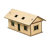F Fityle Maison Miniature en Bois à l'échelle 1/64 et 1/60, Non Peinte, Ornement Unique, Accessoires de Construction à Faire soi-même, Fini pour Diorama, Style A