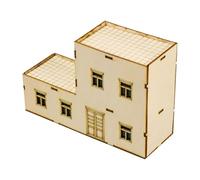 F Fityle Maison Miniature en Bois à l'échelle 1/64 et 1/60, Non Peinte, Ornement Unique, Accessoires de Construction à Faire soi-même, Fini pour Diorama, Style B
