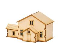F Fityle Maison Miniature en Bois à l'échelle 1/64 et 1/60, Non Peinte, Ornement Unique, Accessoires de Construction à Faire soi-même, Fini pour Diorama, Style E