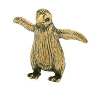 F Fityle Mignon Pingouin Laiton Figurine Art Ornement Sculpture Petit Animal Figurine Ornement Sculpture en cuivre pour Le décor de Bureau d'auto à Domicile, 3x2.6 Cm