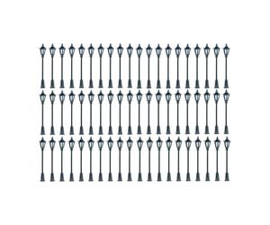 F Fityle Mini lampadaires miniatures à l'échelle 1/75, blanc chaud, pour maquettes de chemins de fer et autres chemins extérieurs (à faire soi-même), 60 Pièces