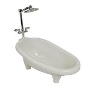 F Fityle Mini Meuble pour Maison de Poupée, Baignoire 1/12, Accessoire de Dollhouse 16x9x7cm