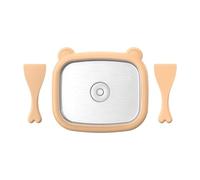 F Fityle Mini sorbetière à yaourt non électrique en acier inoxydable 304, robuste et polyvalente, petit modèle d'ours mignon, DIY, 25,9 x 20,8 x 3,6 cm, avec Couverture de Poussière