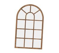 F Fityle Miroir Mural de fenêtre arquée, Miroir décoratif Rustique, Miroir en de fenêtre, décoration Murale pour entrée, vanité, Salle de Bains, décoration, Brun
