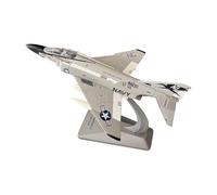 F Fityle Modèle d'avion de Chasse 1:144 simulé réaliste avec Base Jouet modèle d'avion de Chasse d'attaque pour étagère de Chambre à Coucher Salon, Gris Argent
