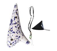 F Fityle Ocarina alto en do à 12 trous avec livret de chansons, instrument de musique utilitaire facile à apprendre, ocarina en céramique pour enfants, B