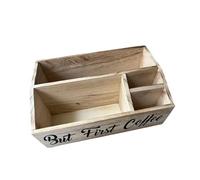 F Fityle Organisateur de café pour comptoir, porte-capsules de café, bureau, boîte de rangement en bois pour sachets de thé, Brun