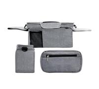F Fityle Organisateur de Poussette, Pochette Universelle avec Porte-gobelet, Sac de Rangement pour Poussette avec Poche détachable pour Usage Domestique et, Gris
