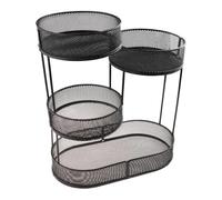 F Fityle Panier à fruits de comptoir, support de bol à fruits, gain de place, support de panier en fil multi-usage à 4 niveaux pour Table de collation de, Noir