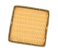 F Fityle Panier à fruits tressé, organisateur de collations, décor rustique, plateau à, panier de rangement alimentaire pour restaurant, cuisine, bureau, 30cmx30cmx3cm